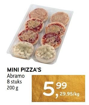 Promoties Mini pizza’s abramo - Abramo - Geldig van 14/12/2023 tot 02/01/2024 bij Alvo