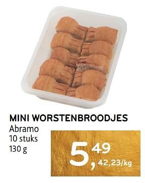 Promoties Mini worstenbroodjes abramo - Abramo - Geldig van 14/12/2023 tot 02/01/2024 bij Alvo