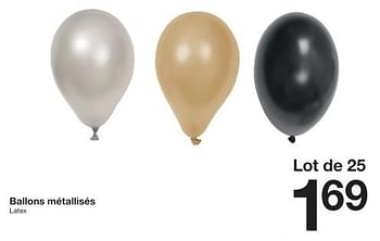 Promotions Ballons métallisés - Produit maison - Zeeman  - Valide de 16/12/2023 à 22/12/2023 chez Zeeman