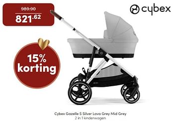 Promoties Cybex gazelle s silver lava grey mid grey 2 in 1 kinderwagen - Cybex - Geldig van 17/12/2023 tot 23/12/2023 bij Baby & Tiener Megastore