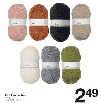 Promotions Fil à tricoter julia - Produit maison - Zeeman  - Valide de 16/12/2023 à 22/12/2023 chez Zeeman