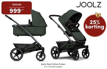 Promoties Joolz geo3 urban green 2 in 1 kinderwagen - Joolz - Geldig van 17/12/2023 tot 23/12/2023 bij Baby & Tiener Megastore