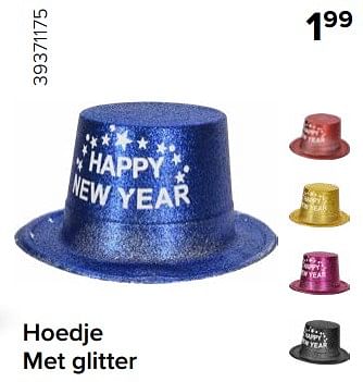 Promoties Hoedje met glitter - Huismerk - Euroshop - Geldig van 15/12/2023 tot 31/12/2023 bij Euro Shop