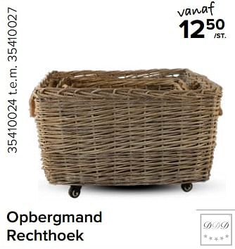 Promoties Opbergmand rechthoek - DDD - Geldig van 15/12/2023 tot 31/12/2023 bij Euro Shop
