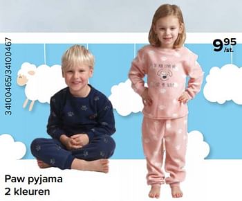 Promoties Paw pyjama - Huismerk - Euroshop - Geldig van 15/12/2023 tot 31/12/2023 bij Euro Shop