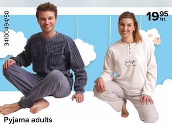 Promoties Pyjama adults - Huismerk - Euroshop - Geldig van 15/12/2023 tot 31/12/2023 bij Euro Shop