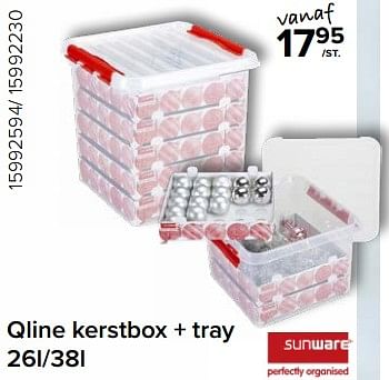 Promoties Qline kerstbox + tray - Sunware - Geldig van 15/12/2023 tot 31/12/2023 bij Euro Shop