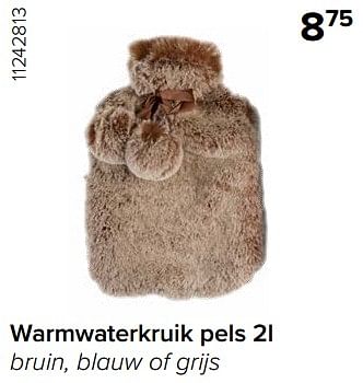 Promoties Warmwaterkruik pels - Huismerk - Euroshop - Geldig van 15/12/2023 tot 31/12/2023 bij Euro Shop