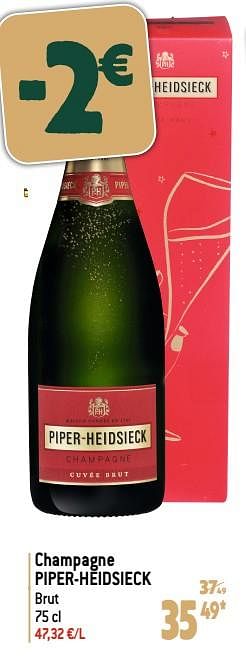 Promotions Champagne piper-heidsieck brut - Champagne - Valide de 22/11/2023 à 02/01/2024 chez Match