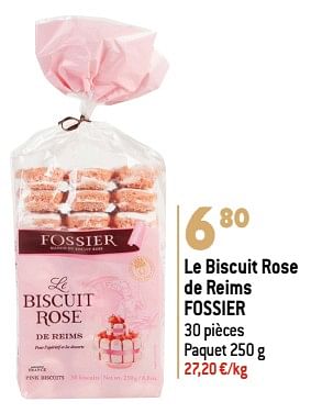 Promotions Le biscuit rose de reims fossier - Fossier - Valide de 22/11/2023 à 02/01/2024 chez Match