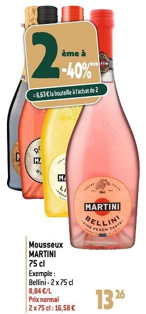 Promotions Mousseux martini - Martini - Valide de 22/11/2023 à 02/01/2024 chez Match