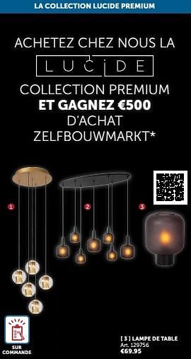 Promotions Lampe de table - Lucide - Valide de 19/12/2023 à 22/01/2024 chez Zelfbouwmarkt