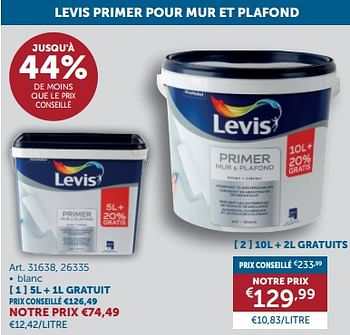 Promotions Levis primer pour mur et plafond - Levis - Valide de 19/12/2023 à 22/01/2024 chez Zelfbouwmarkt