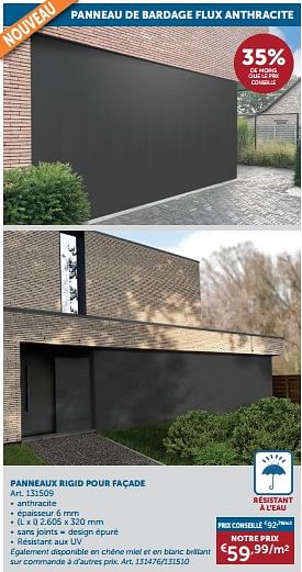 Promotions Panneaux rigid pour façade - Produit maison - Zelfbouwmarkt - Valide de 19/12/2023 à 22/01/2024 chez Zelfbouwmarkt
