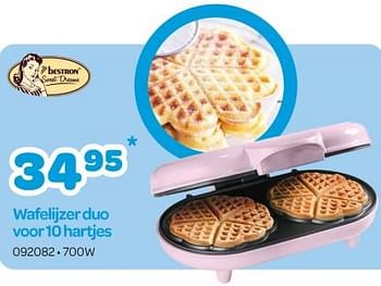 Promoties Bestron wafelijzer duo - Bestron - Geldig van 11/12/2023 tot 06/01/2024 bij Happyland