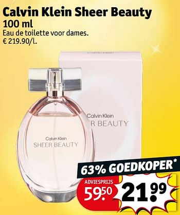 Promoties Calvin klein sheer beauty edt - Calvin Klein - Geldig van 19/12/2023 tot 24/12/2023 bij Kruidvat