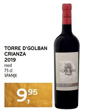 Promoties Torre d’golban crianza 2019 rood - Rode wijnen - Geldig van 14/12/2023 tot 02/01/2024 bij Alvo