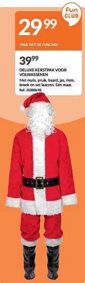 Promoties Deluxe kerstpak voor volwassenen - Huismerk - Fun - Geldig van 20/12/2023 tot 24/12/2023 bij Fun