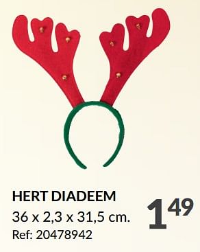 Promoties Hert diadeem - Huismerk - Fun - Geldig van 20/12/2023 tot 24/12/2023 bij Fun