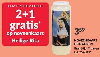 Promoties Noveenkaars heilige rita - Huismerk - Fun - Geldig van 20/12/2023 tot 24/12/2023 bij Fun