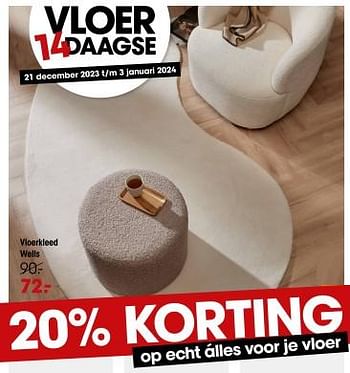 Promotions Vloerkleed wells - Produit maison - Kwantum - Valide de 21/12/2023 à 03/01/2024 chez Kwantum