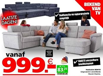 Promoties Hoeksalon benito - Huismerk - Seats and Sofas - Geldig van 27/12/2023 tot 31/12/2023 bij Seats and Sofas