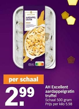 Promoties Ah excellent aardappelgratin truffel - Huismerk - Albert Heijn - Geldig van 18/12/2023 tot 26/12/2023 bij Albert Heijn