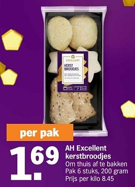 Promotions Ah excellent kerstbroodjes - Produit Maison - Albert Heijn - Valide de 18/12/2023 à 26/12/2023 chez Albert Heijn