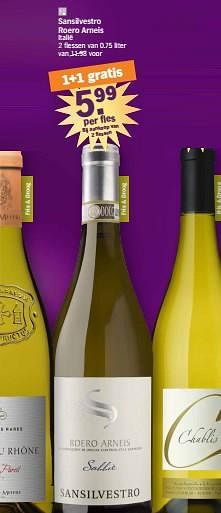 Promotions Sansilvestro roero arneis - Vins blancs - Valide de 18/12/2023 à 26/12/2023 chez Albert Heijn