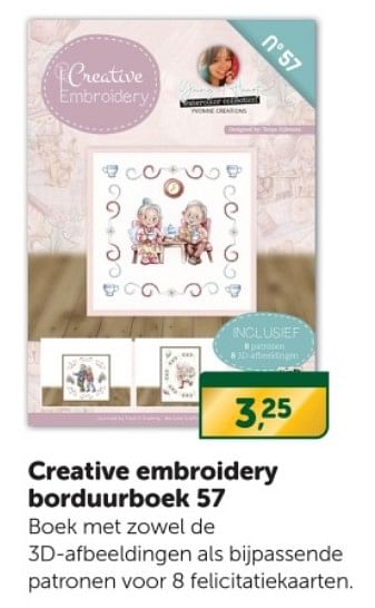 Promoties Creative embroidery borduurboek 57 - Huismerk - Boekenvoordeel - Geldig van 16/12/2023 tot 24/12/2023 bij BoekenVoordeel