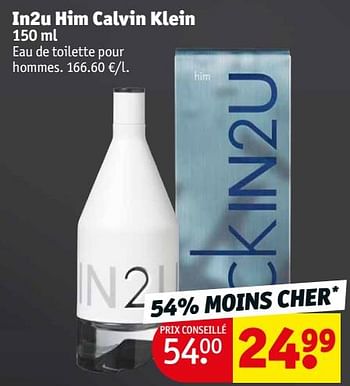 Promotions In2u him calvin klein eau de toilette pour hommes - Calvin Klein - Valide de 19/12/2023 à 24/12/2023 chez Kruidvat
