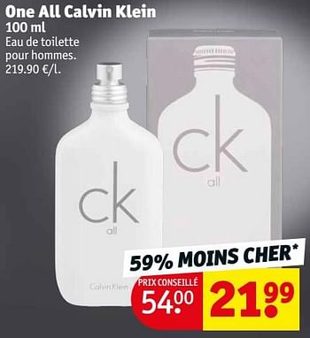 Promotions One all calvin klein eau de toilette pour hommes - Calvin Klein - Valide de 19/12/2023 à 24/12/2023 chez Kruidvat