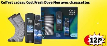 Promotions Coffret cadeau cool fresh dove men avec chaussettes - Dove - Valide de 19/12/2023 à 24/12/2023 chez Kruidvat