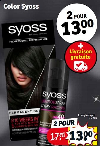 Promotions Color syoss noir - Syoss - Valide de 19/12/2023 à 24/12/2023 chez Kruidvat