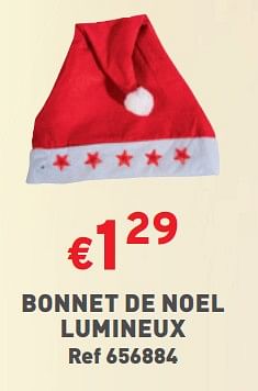 Promotions Bonnet de noel lumineux - Produit maison - Trafic  - Valide de 20/12/2023 à 24/12/2023 chez Trafic