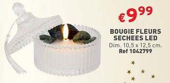 Promotions Bougie fleurs sechees led - Produit maison - Trafic  - Valide de 20/12/2023 à 24/12/2023 chez Trafic