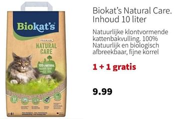 Promoties Biokat’s natural care - Bio kat`s - Geldig van 18/12/2023 tot 24/12/2023 bij Intratuin