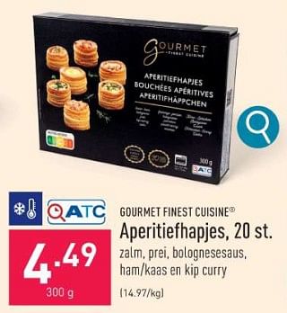 Promotions Aperitiefhapjes - Gourmet Finest Cuisine - Valide de 26/12/2023 à 31/12/2023 chez Aldi