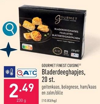 Promotions Bladerdeeghapjes - Gourmet Finest Cuisine - Valide de 26/12/2023 à 31/12/2023 chez Aldi