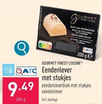 Promoties Eendenlever met stukjes - Gourmet Finest Cuisine - Geldig van 26/12/2023 tot 31/12/2023 bij Aldi