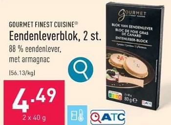 Promotions Eendenleverblok - Gourmet Finest Cuisine - Valide de 26/12/2023 à 31/12/2023 chez Aldi