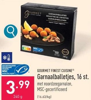 Promoties Garnaalballetjes - Gourmet Finest Cuisine - Geldig van 26/12/2023 tot 31/12/2023 bij Aldi