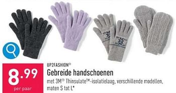 Promoties Gebreide handschoenen - UP2Fashion - Geldig van 27/12/2023 tot 31/12/2023 bij Aldi