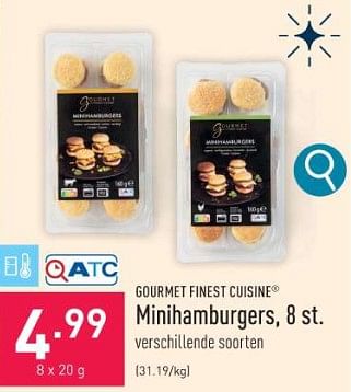 Promoties Minihamburgers - Gourmet Finest Cuisine - Geldig van 26/12/2023 tot 31/12/2023 bij Aldi
