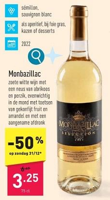 Promoties Monbazillac - Witte wijnen - Geldig van 26/12/2023 tot 31/12/2023 bij Aldi