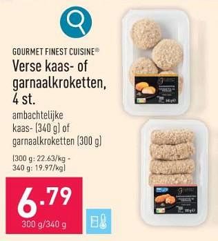 Promoties Verse kaas- of garnaalkroketten - Gourmet Finest Cuisine - Geldig van 26/12/2023 tot 31/12/2023 bij Aldi