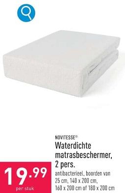 Promoties Waterdichte matrasbeschermer - novitesse - Geldig van 27/12/2023 tot 31/12/2023 bij Aldi