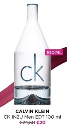 Promotions Calvin klein ck in2u men edt - Calvin Klein - Valide de 01/12/2023 à 31/12/2023 chez ICI PARIS XL