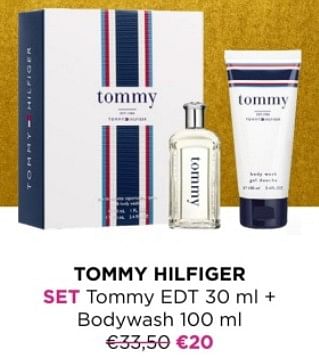 Promoties Tommy hilfiger set tommy edt + bodywash - Tommy Hilfiger - Geldig van 01/12/2023 tot 31/12/2023 bij ICI PARIS XL