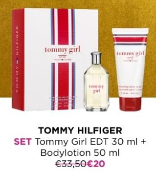 Promoties Tommy hilfiger set tommy girl edt + bodylotion - Tommy Hilfiger - Geldig van 01/12/2023 tot 31/12/2023 bij ICI PARIS XL